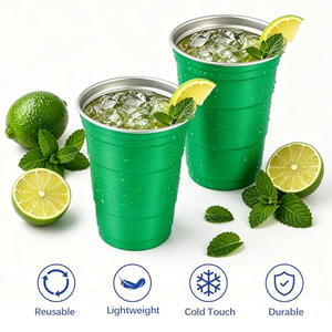 Gobelet jetable en aluminium pour boissons froides, réutilisable, pour café glacé, jus, boissons gazeuses, vente en gros - Product Image 5