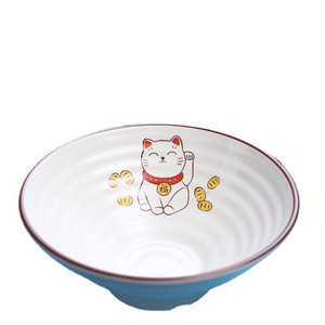Lucky Cat Large Noodle Bowl Melamine Bpa Free Home Use Ramen Bowl With Cat Design - Product Image 5
