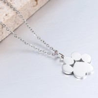 Nouveau design en acier inoxydable Mini collier pendentif, collier de charme de patte de chien Collares, chaîne de collier de bijoux d'animaux petits et mignons