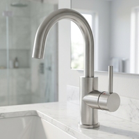 Robinet de cuisine moderne brossé pour hôtel, monocommande, en acier inoxydable 304, avec cartouche céramique, à poser sur comptoir, monotrou, rotation à 360 degrés