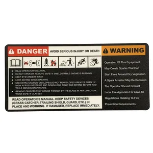 Custom Stickers Matte Attention Caution Warning Sign Self Adhesive Fade Resistant Sticker Panel Label