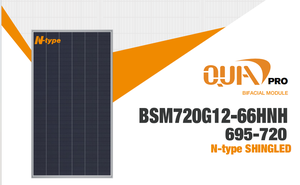 แผงโซลาร์เซลล์โมโนแบบสองหน้าสองชั้นกระจก 460w 600w 610w 720W รุ่น BSM720G12-66HNH จากคลังสินค้ายุโรป - Product Image 1