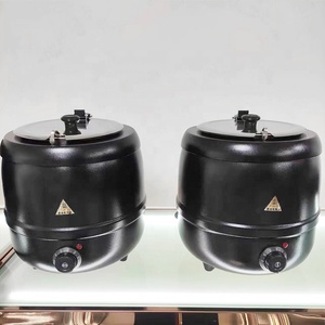 Pentola Elettrica per Zuppa in Ferro Nero o Plastica, Scaldavivande per Catering e Buffet, 10L in Acciaio Inox, Pentola Elettrica per Riscaldare Zuppe per Hotel - Product Image 2