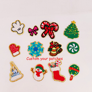 Cổ Giáng Sinh Sắt Trên Thêu Đính Dễ Thương Tự Làm Trang Trí Cho Quần Áo Túi Ma Thuật Lâu Đài Santa Kỳ Nghỉ Ngọt Ngào Vá - Product Image 1