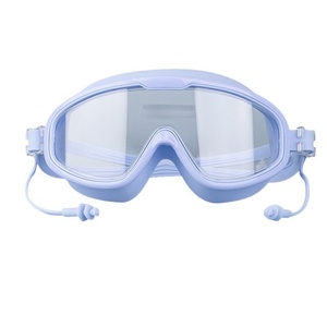 Swim Goggles <b>Large</b> <b>Frame</b> Anti Fog Earplugs PC Lens Silicone Electroplated Colorful Adult Prescription - Product Image 5