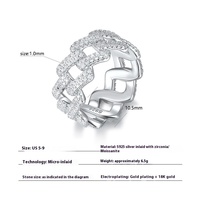 Bague de mariage unisexe en forme de diamant géométrique de luxe en argent 925 Moissanite Style Hip Hop Bijoux fins pour hommes et femmes