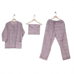 Conjunto de pijama de algodón 100% para mujer para verano patrón Floral vestido de noche PJ para noche mañana Yoga ocio uso regalo perfecto desgaste - Product Image 1