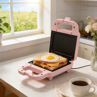 Mini gaufrier électrique 650W, chauffe rapide, design compact, plaques antiadhésives, thermostat réglable, boîtier froid au toucher, usage domestique