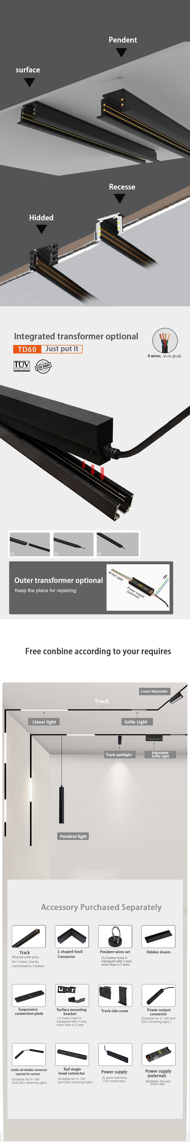 3000K 7 Watt Indoor Magnetic Track Lights Folding Black Ceiling Light Adjustable