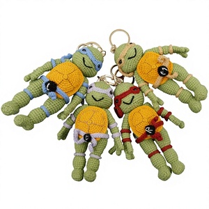 Porte-clés tortue en laine tricotée à la main, motif tortues <span class=keywords><strong>ninja</strong></span> anime, au design frais et mignon, pour sacs - Product Image 1