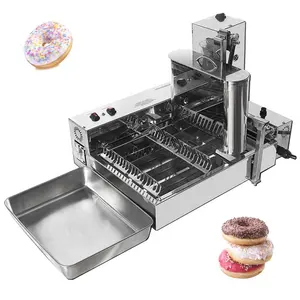 Commercial Doughnut Maker 4 Rows Donut Electric Frying Automatic Production Making Machine