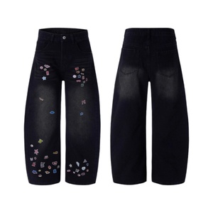 Custom Vintage Cartoon Printed Denim <strong>Jeans</strong> Medium Wash Mid Waist <strong>Boot</strong> <strong>Cut</strong> Fashion Pants <strong>for</strong> <strong>Women</strong> - Product Image 4