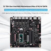 Placa Base NAS I5-12450H Pen-tium 8505 4*i226 Lan 6*SATA3.0 DDR5 Mini ITX Router Suave VPN Openwrt Micro Dispositivo DIY SFF-8643