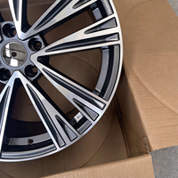 Nouvelles jantes de voiture en alliage d'aluminium forgées sur mesure à cinq branches de 20 pouces, finition usinée gris fusil, pour voitures Audi