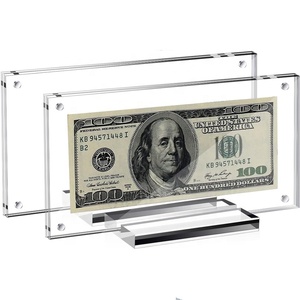 thumbnail image 2 of Acrylic 100 Bank Note Frame Plastic Money Holder Currency Display 2 of 10