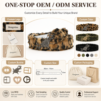 Ceinture large décontractée de luxe en similicuir PU vert et fourrure de léopard pour robe de femme Fabricant avec logo personnalisé