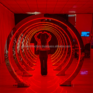 Arche en métal pour mariage, fer forgé, éclairage LED, changement de couleur, événements, fête, toile de fond, arche en métal - Product Image 6