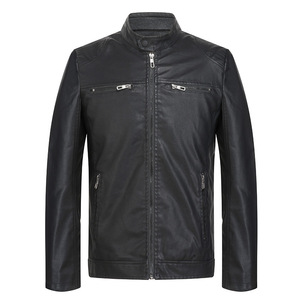 Blouson de moto en cuir véritable violet clair pour homme, col montant, fermeture éclair, coupe ajustée, couleur unie, style automne - Product Image 6