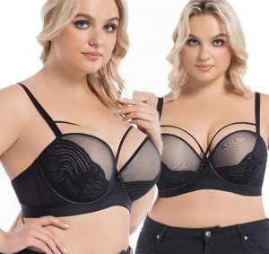 Europa all'ingrosso da donna a <span class=keywords><strong>doppia</strong></span> maglia imbottita in pizzo Push-Up <span class=keywords><strong>reggiseno</strong></span> Plus Size Sexy per il miglioramento del seno con Logo sulla tazza - Product Image 1