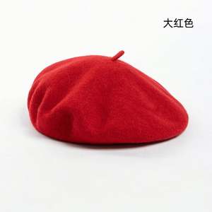 Béret en pure laine de qualité supérieure, couleur unie, style français et australien, grande taille, pour femme, mode automne-hiver - Product Image 6