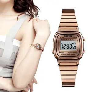 Skmei 1901 stainless steel hand lady watch wholesale custom logo digital sport watch for women