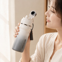 Botella Deportiva de 600 ml, Color Pastel Sólido, Termo Portátil a Prueba de Fugas, Taza Deportiva Minimalista para Hombres y Mujeres, 20 oz