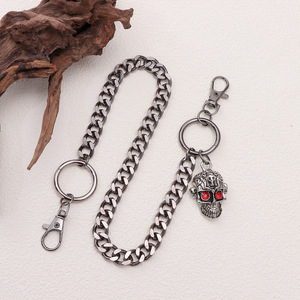 โซ่คล้องกางเกงลายหัวกะโหลกฮาโลวีน จี้โลหะสีดำ สไตล์ฮิปฮอป สำหรับใส่กลางแจ้ง ฤดูใบไม้ร่วง 2024 - Product Image 3