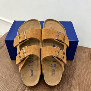 Sandales et pantoufles Boken Arizonas en cuir véritable avec semelle extérieure en <span class=keywords><strong>EVA</strong></span>, à double boucle, à bout ouvert, pour hommes et femmes, confortables pour l'extérieur, avec soutien de la voûte plantaire - Product Image 2