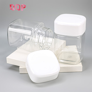 Pot carré cosmétique de 300 ml en plastique pour miel, crème corporelle, friandises pour animaux, thé aux fleurs, céréales, aliments scellés, bonbons - Product Image 4