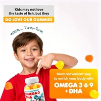 Complément alimentaire pour enfants à base d'huile de poisson DHA Omega 3 entièrement naturel, marque propre WELLBODY OEM/ODM, gommes DHA Omega 3 pour enfants