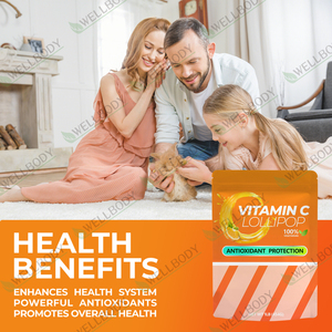 مصاصات فيتامين سي متعددة نباتية من WELLBODY <span class=keywords><strong>OEM</strong></span> لتحسين جهاز المناعة ومضادات الأكسدة، مكمل غذائي بأشكال مخصصة للبالغين والأطفال 2 - Product Image 6