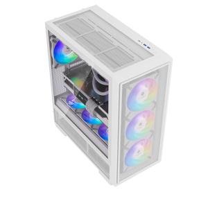 Gabinete de Computador para Jogos Tipo Torre, Pronto para Tipo-C, Painel Metálico com Suporte de Quadro ABS - Conexão para Placa Mãe, Gabinete para Computador com Radiador de 420mm - Product Image 2