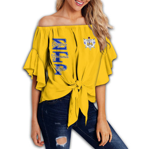 Sigma Gamma Rho Sorority Woman Tops Fashionable Blouse Bulk Casual Plus Size Blouse Short Sleeve Off Shoulder Girls Blouse