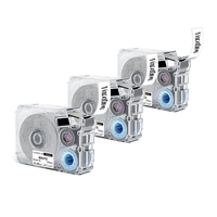 Phomemo P15 & A30 Label Maker Utiliser 12x40mm Noir sur Blanc Rubans d'étiquettes à transfert thermique Étiquettes adhésives pour autocollants/symboles/logos