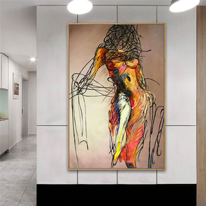 Commercio all'ingrosso Mintura su misura fatto a mano grande tela da parete arte moderna donna nuda pittura acrilica per la casa decorativa dipinta a mano ragazza - Product Image 3
