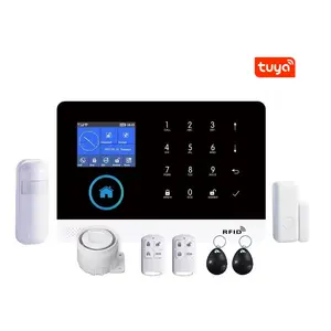 ขายส่งราคา Anti Thief Home Security Tuya WiFi GSM ไร้สายสมาร์ทหน้าแรกขโมยระบบรักษาความปลอดภัยด้วยไซเรนเซนเซอร์ประตู