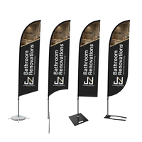 Drapeau publicitaire extérieur en polyester, style plume, coupe-vent, imperméable, impression numérique personnalisée, pour plage et sport
