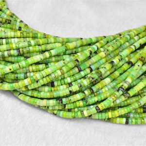 <span class=keywords><strong>Pierres</strong></span> précieuses en forme de roue ronde plate brins pierre naturelle chrysoprase <span class=keywords><strong>Heishi</strong></span> <span class=keywords><strong>perles</strong></span> pierre d'opale verte pour la fabrication de bijoux - Product Image 1