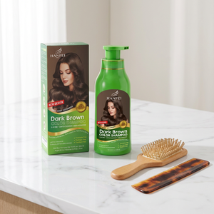 Shampoo Colorante Permanente <span class=keywords><strong>Naturale</strong></span> HanFei a Prezzo di Fabbrica, Tinta Magica per Capelli Grigi, Copertura Duratura 500ml Henna Verde - Product Image 1