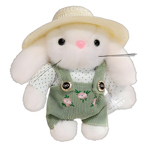 Conejito de peluche de 14cm, juguete de peluche suave de algodón PP para niñas, regalo navideño, lindo conejito de peluche, accesorios de ropa - Product Image 4