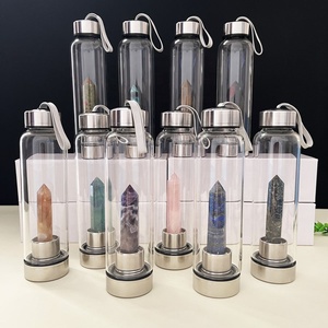 Toptan karışık manevi doğal şifa kristal taşlar noktası cam şişe gül kristal kule şişe - Product Image 1