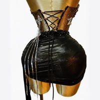Costume de scène papillon en strass avec voile, tenue sexy pour spectacle, soirée dansante, dîner festif