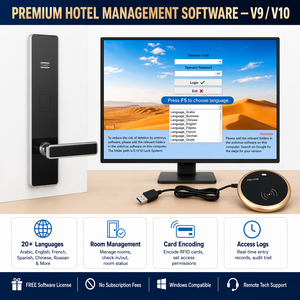 ระบบล็อคประตูโรงแรม RFID Pro USB V9 V10 สแตนเลสสตีล ระบบอัจฉริยะ ซอฟต์แวร์ SDK ฟรี บัตรอิเล็กทรอนิกส์ PRF511 ชุดอุปกรณ์ล็อคโรงแรม - Product Image 2