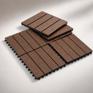 WPC Decking Tiles Interlocking Composite Deck Boards Waterproof Outdoor <b>Flooring</b> for <b>Garden</b> Patio - Product Image 1