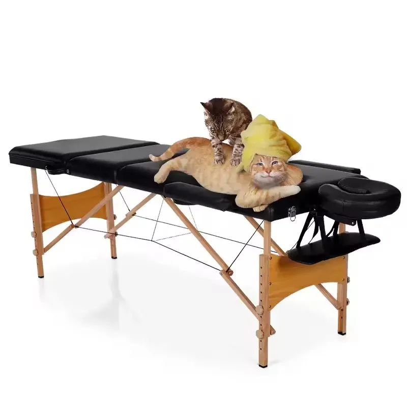 Современная Регулируемая деревянная тайская Красивая Татуировка кровать стул спа Складная портативная Массажная лицевая кровать для оптовой продажи