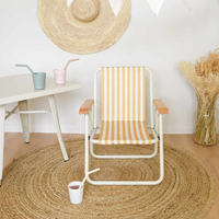 Chaise de jardin pliable légère et portable en gros d'usine, chaise de plage inclinable pour enfants en acier pliable pour l'extérieur