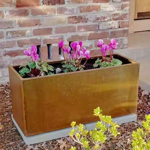 Jardinières rectangulaires en acier corten, grandes jardinières rustiques en métal, bacs à plantes de jardin - Product Image 1