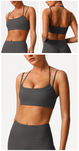 Jy 2025 New Arrival Cao Tác Động Có Thể Điều Chỉnh Dây Đeo Halter Yoga Áo Ngực Có Thể Tháo Rời Miếng Đệm Hai Lớp Đẩy Up Phòng Tập Thể Dục Thể Thao Áo Ngực - Product Image 3