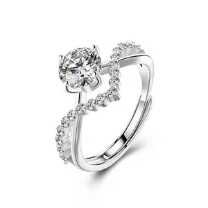 China Factory Bottom Price Crown Adjustable Wholesales Men's Diamond Ring Engagement Ring Wedding Rings