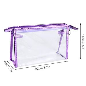 Custom Logo Transparent Plastic Makeup <b>Bags</b> Clutch Waterproof <b>Make</b> <b>up</b> <b>Bag</b> Pvc Travel Cosmetic With Zipper - Product Image 6